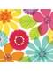 16 multicoloured flowers napkins (33x33 cm)