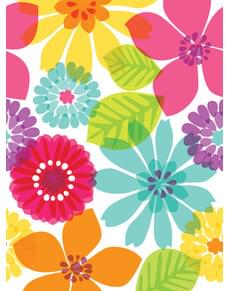 Multi-coloured flowers tablecloth