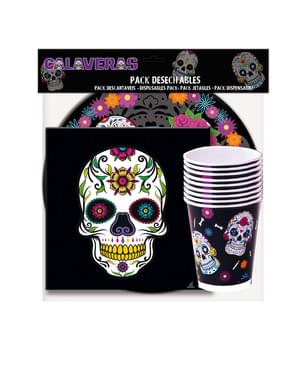 Conjunto de mesa Catrina Dia dos mortos