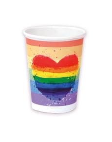 8 gobelets arc-en-ciel