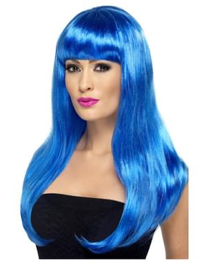 Секси синя перука