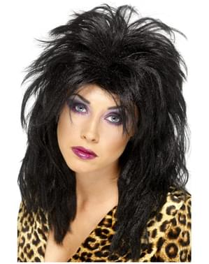 Черна перука в стил 80-те за жени