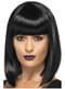 Short black wig with fringe