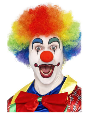 Galen Clown Peruk Regnbågsfärgad