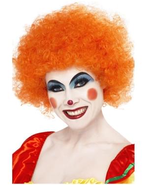 Perruque de clown fou orange