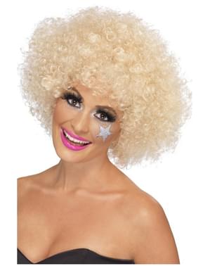 Funky Afro Pruik Blond