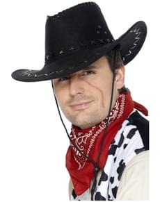 Chapéu de cowboy preto estilo suede