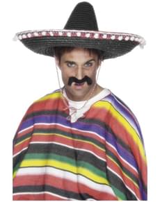 Chapéu mexicano de palha preto