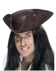 Cappello pirata a tre punte marrone