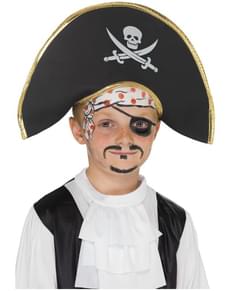 Chapéu de capitão pirata para menino