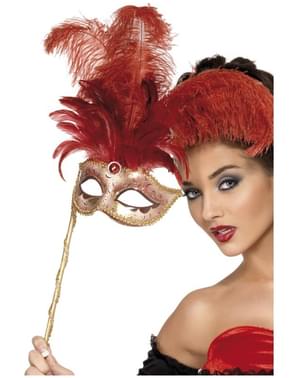 Antifaz fantasia barroca vermelho