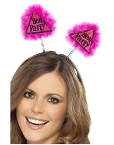 Diadema aviso despedida de solteira cor-de-rosa