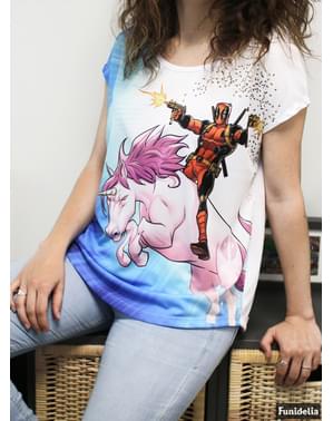 T-shirt Deadpool Unicórnio para mulher