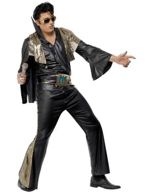 Costum Elvis negru și auriu