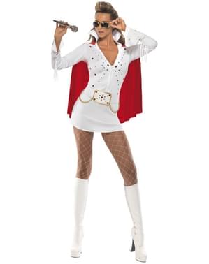 Costum Elvis Viva Las Vegas alb pentru femeie