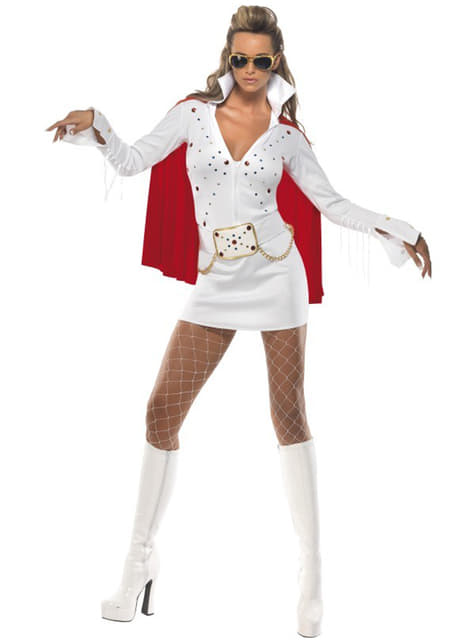 Lady's Elvis Viva Las Vegas White Costume