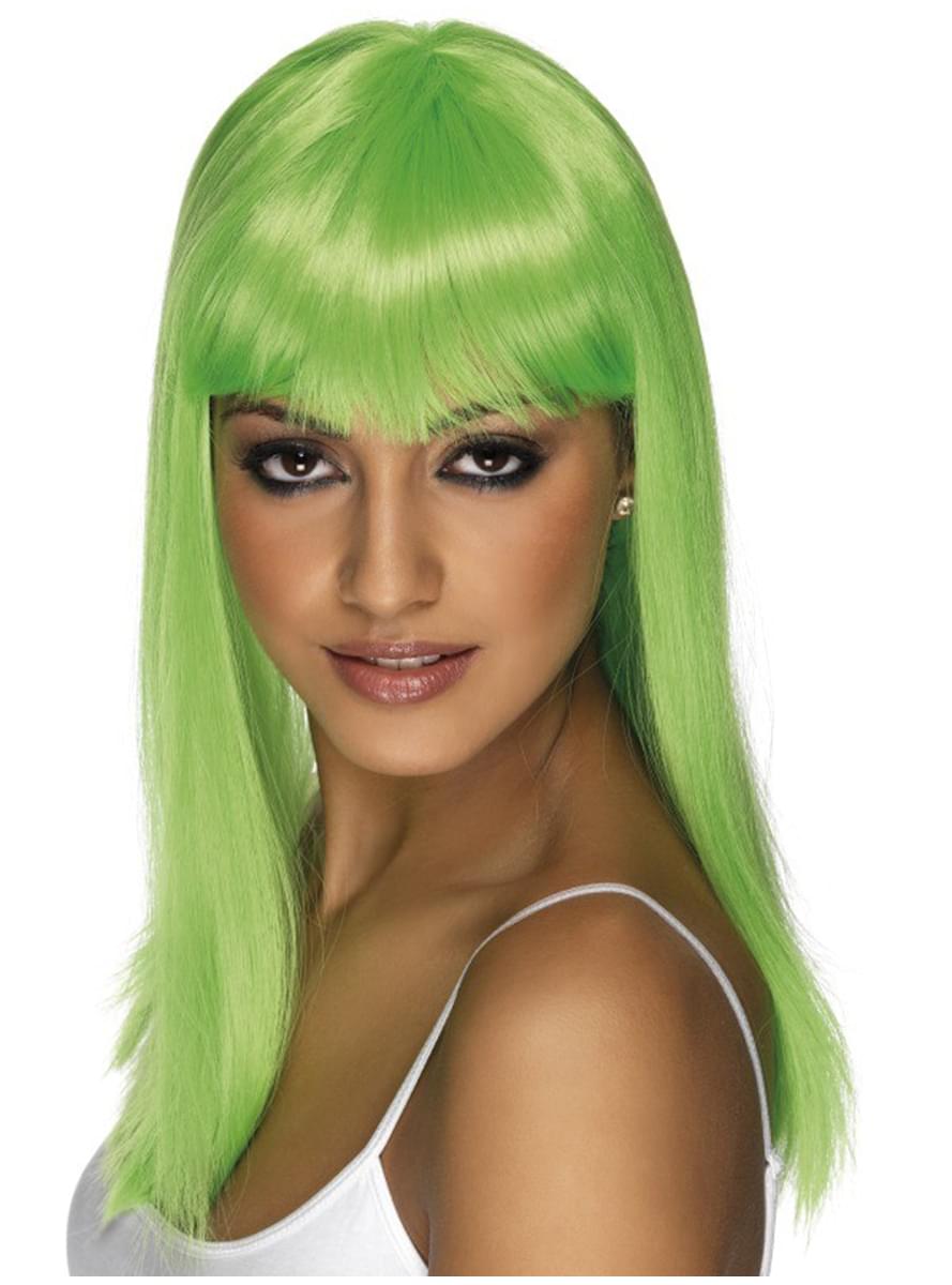ניאון ירוק Glamourama פאה עם פרינג