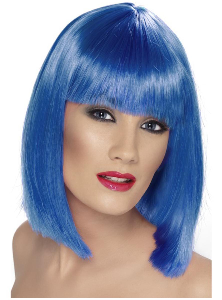 Glamorous Blue Wig with Fringe
