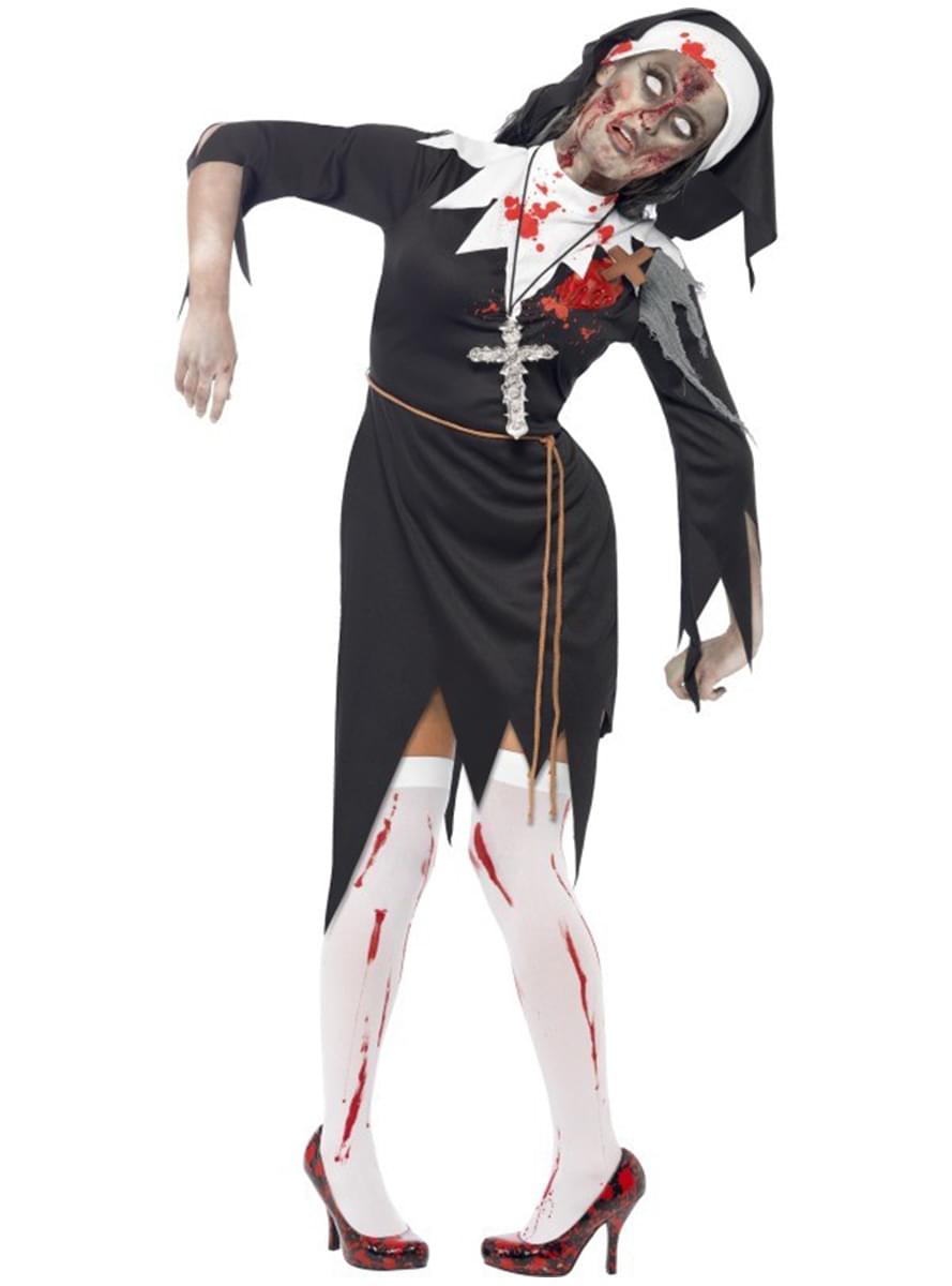 Déguisement de nonne zombie XL