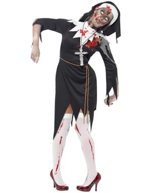 Kostým Zombie Nun Plus