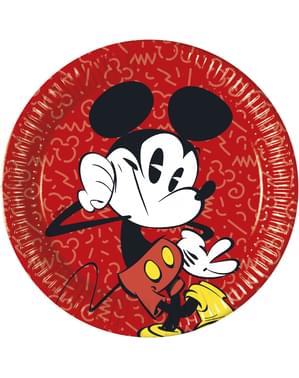 8 büyük Mickey Mouse tabağı seti