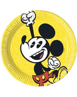 Sæt af 8 små Mickey Mouse tallerkner