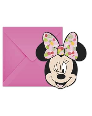 6 invitații Minnie Mouse - Minnie Tropical