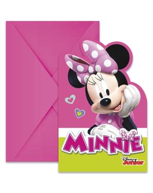 6 Minnie Mouse Junior uitnodigingen