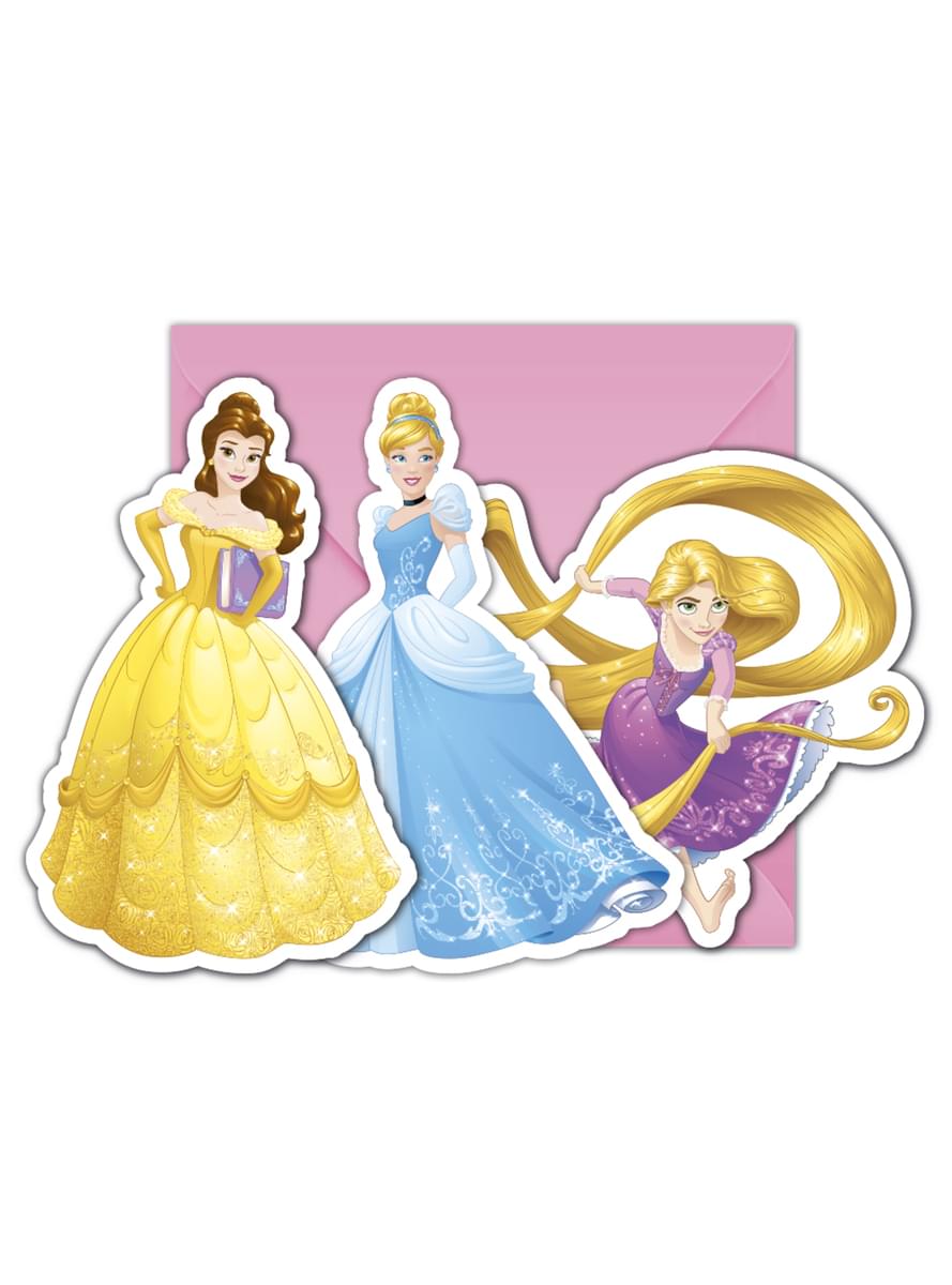 6 convites Princesas Disney Heartstrong