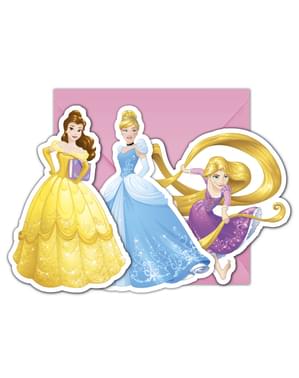 Sæt af 12 Disney prinsesser heartstrong invitationer