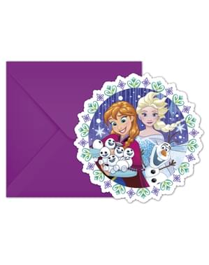 Sett med 6 Disney Prinsesser invitasjoner