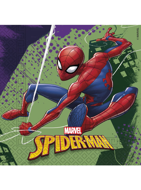 20 tovaglioli di Spiderman (33x33 cm) per feste e compleanni