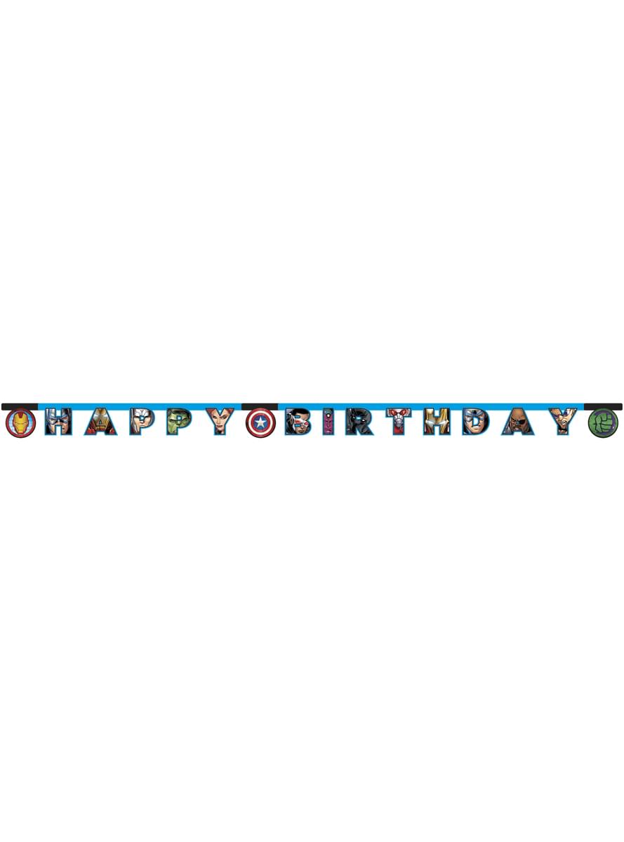 Гірлянда «Happy birthday» Месники - Mighty Avengers