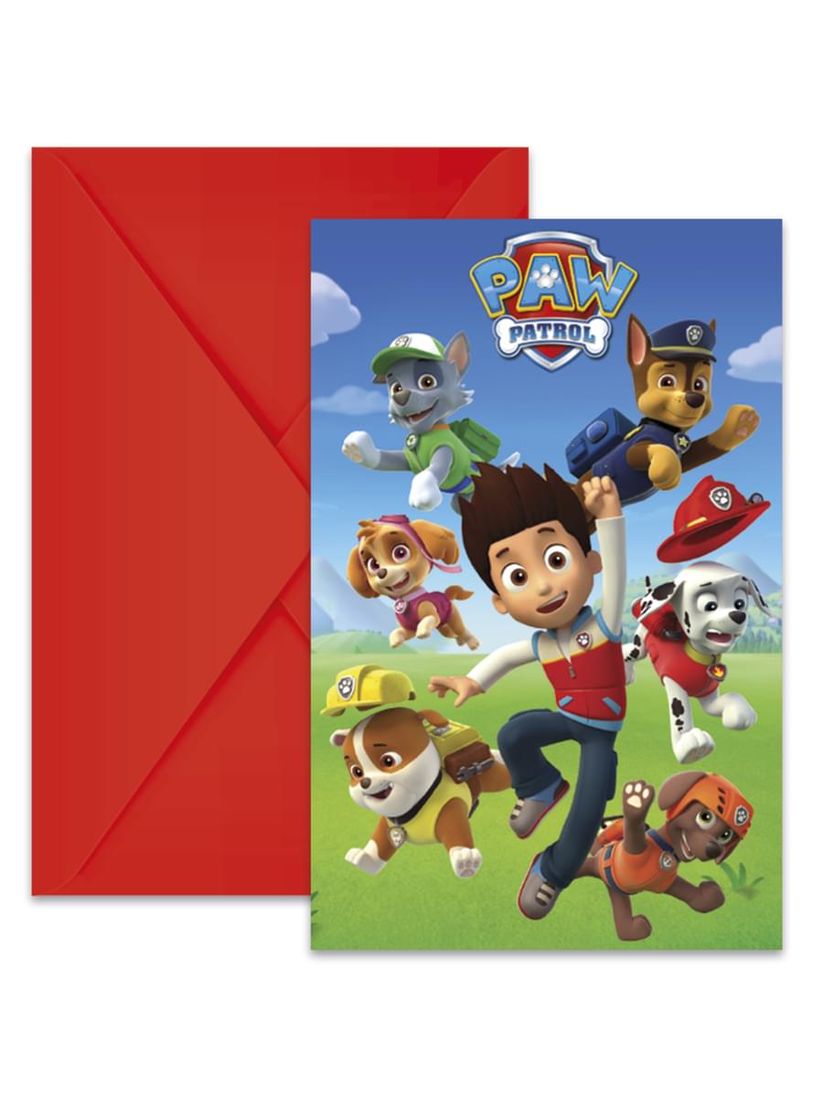 6 Paw Patrol kvietimų rinkinys