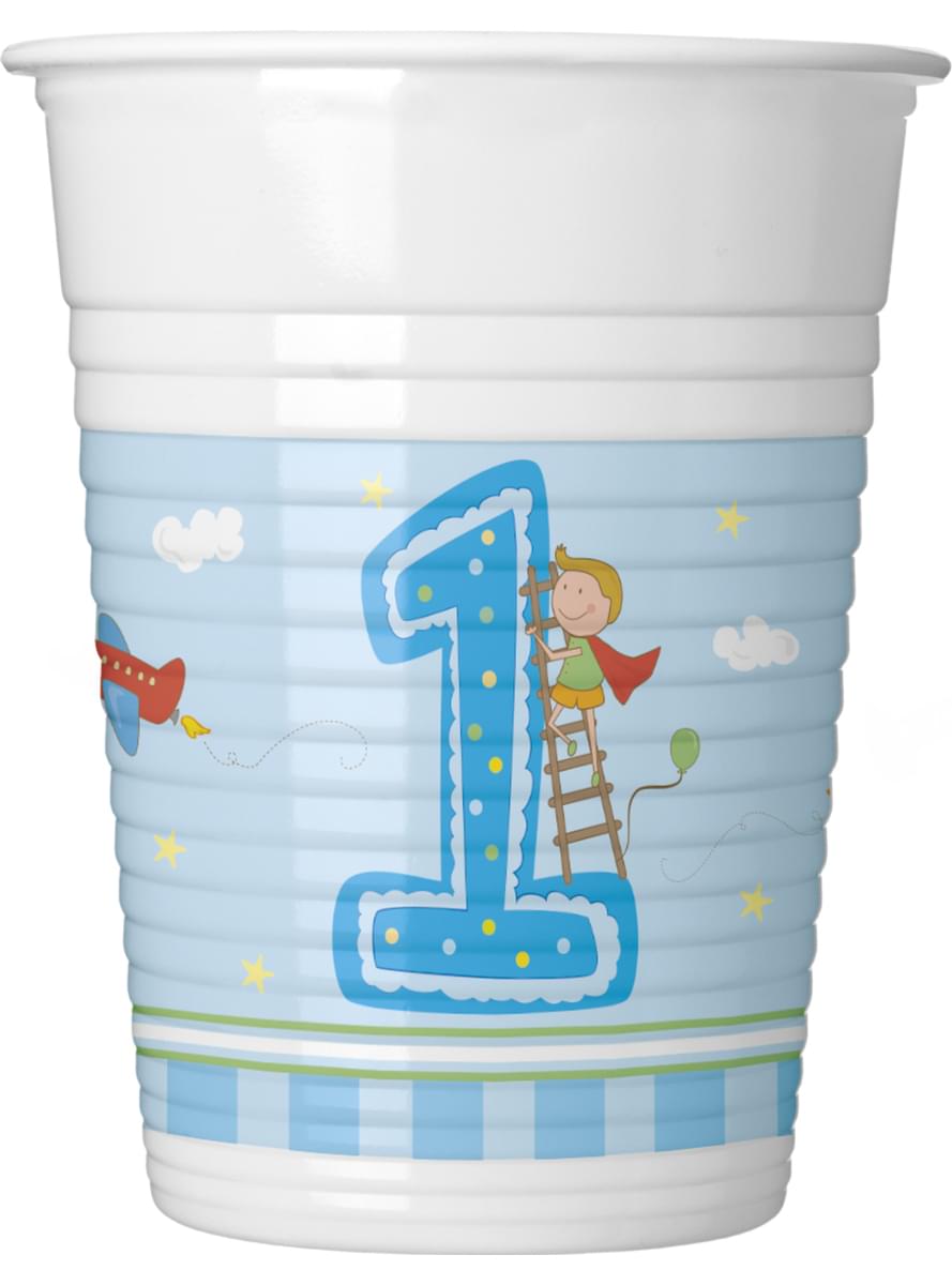 8 vasos Boy's First Birthday