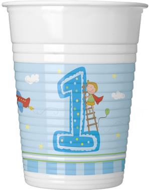 סט 8 כוסות יום ההולדת הראשונה של הילד