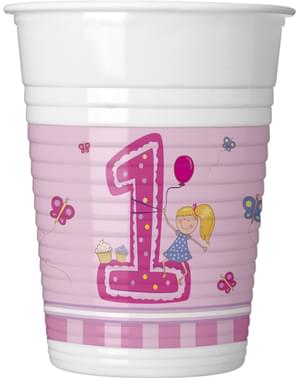 Girl´s First Birthday Becher Set 8-teilig