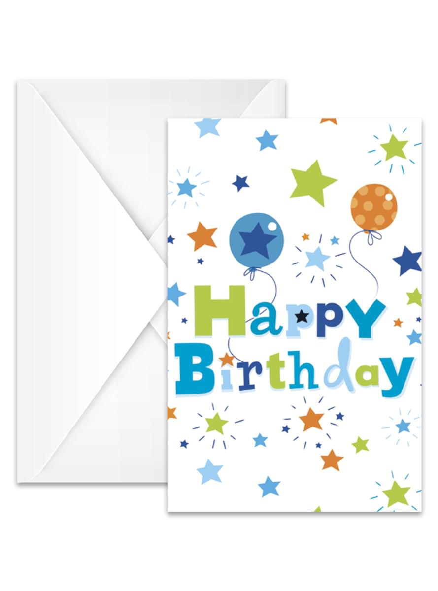 6 invitaciones Happy Birthday Boy