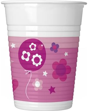 8 copos Happy Birthday Girl