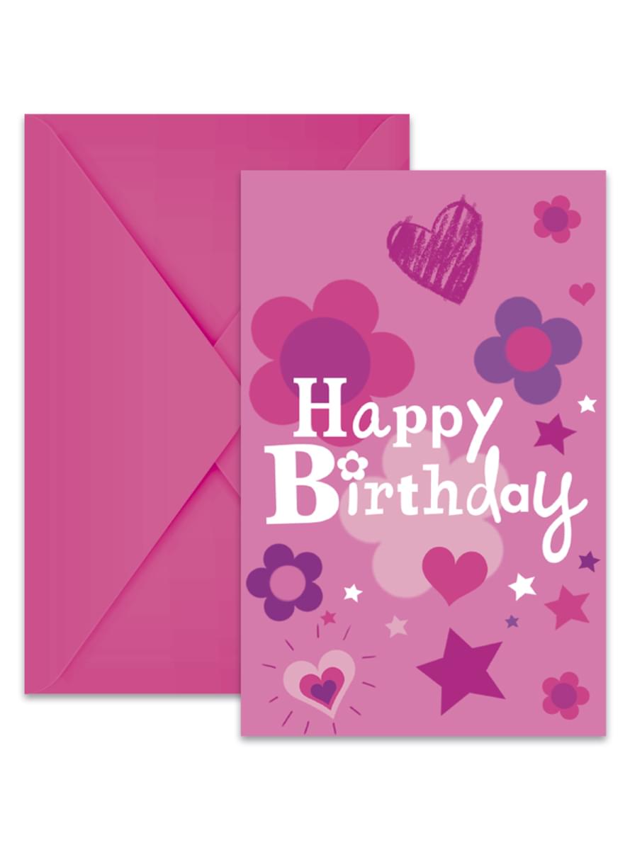 6 inviti Happy birthday girl