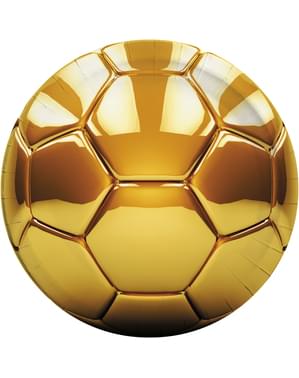 8 Złote Talerze Piłka Nożna (23cm) - Football Gold