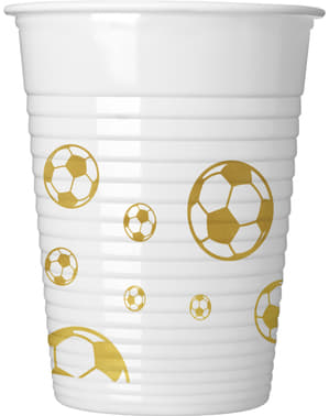8 pahare plastic Football Gold