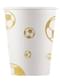 8 vasos papel Football Gold