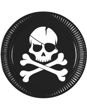 8 platos Pirates Black (23 cm)
