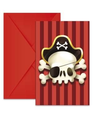 6 invitaciones Powerful Pirates