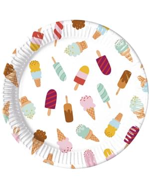 8 grote Passie voor Ijs borden (23 cm)