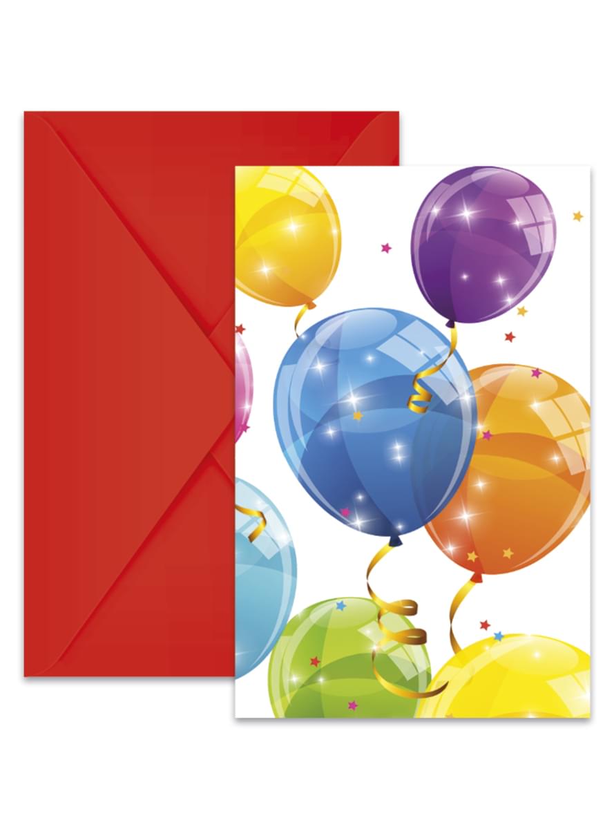 6 inviti Sparkling Baloons