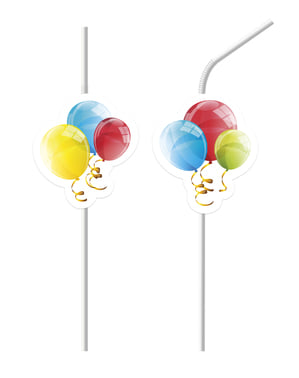 6 sugrör Sparkling Balloons
