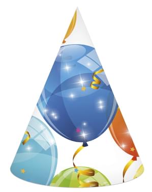 Sett med 6 Glitrende Ballonger små hatter