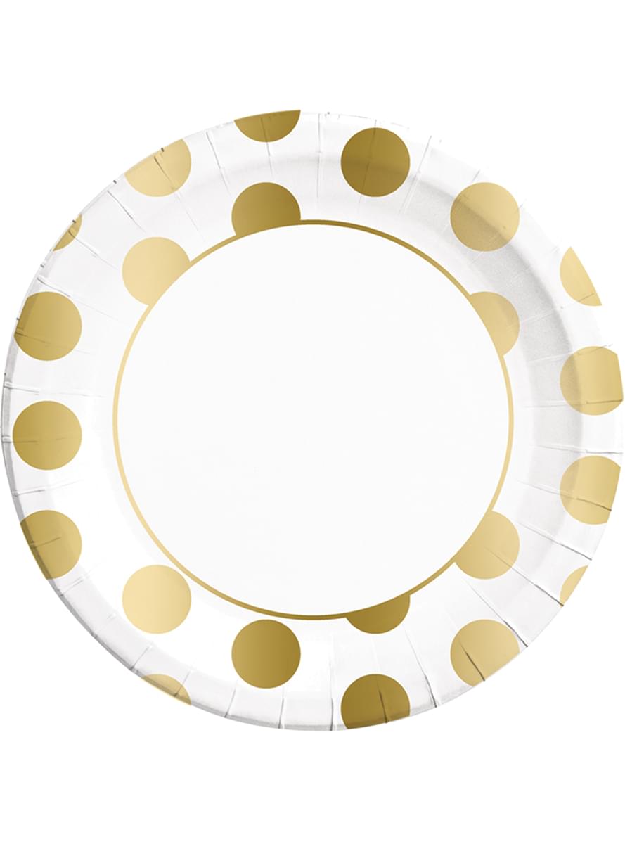 8kpl isoja kullanvärisiä lautasia Dots Collection